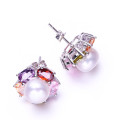 8-9mm bouton AAA Dernier design de boucles d&#39;oreilles naturelles en perles d&#39;eau douce